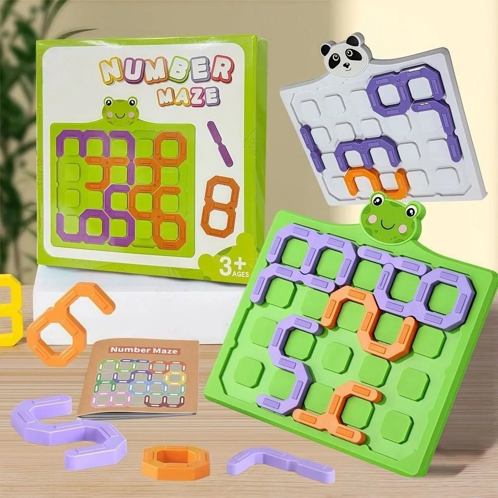Puzzle digitale dei cartoni animati Gioco di numeri Labirinto multifunzionale Puzzle Board Allenamento del cervello Blocco di corrispondenza delle forme per l'educazione precoce