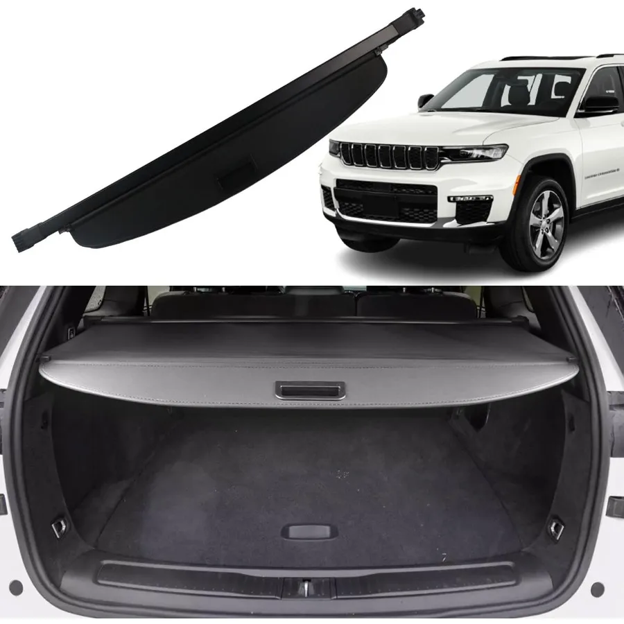 

Cargo Cover for 2022 2023 2024 Jeep Grand Cherokee 2 Row; WL 4XE Accessories Trunk Cover Rear Trunk Organizer Security Cover Sh
