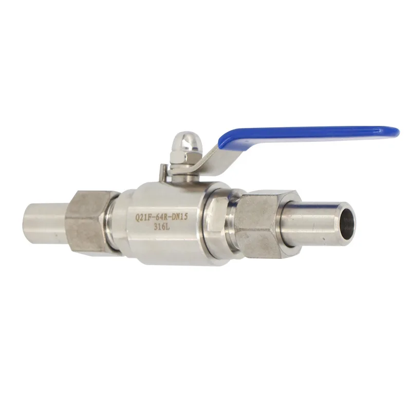 

304 stainless steel external thread welded ball valve Q21F-16P manual plug ball valve high temperature