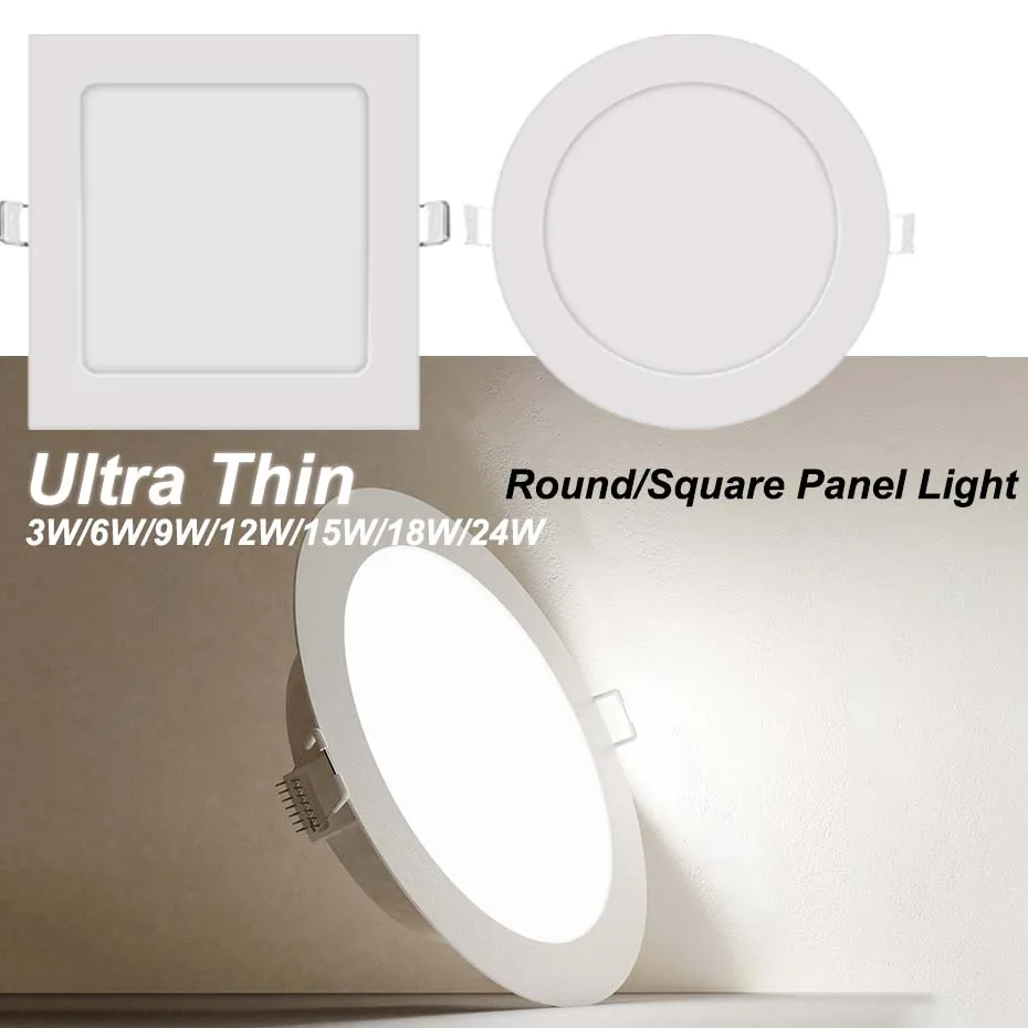 Commercial Kitchen Light - Panel de Luz LED Ultrafino Redondo/Cuadrado