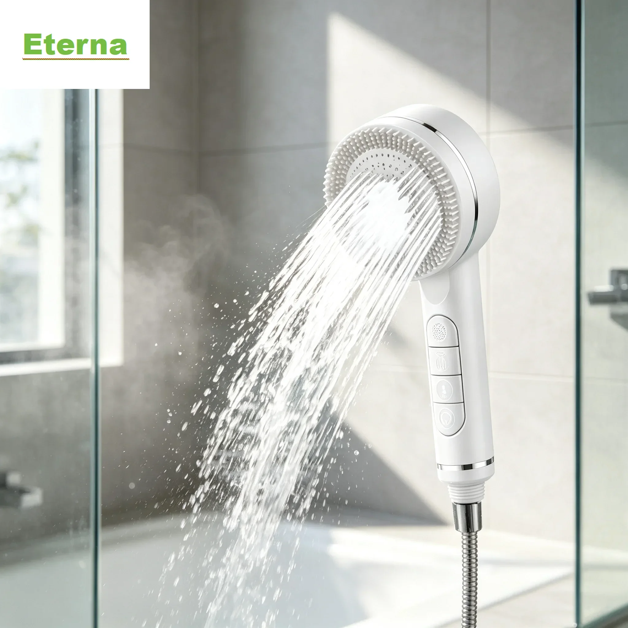 4‑Mode SPA Massage Filter Shower Head Handheld Sprayer Outer Silicone Scrubber Design for Relaxing Household Bathing