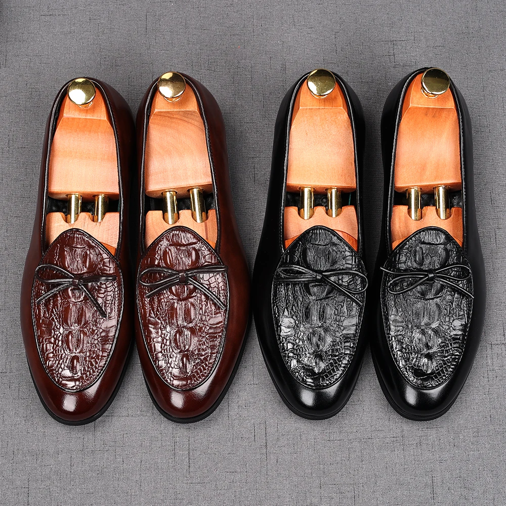 

Summer Breathable Casual Leather Shoes for Men, British-style Brown Retro Fringed Bean Shoes High-end Loafers Men Shoes