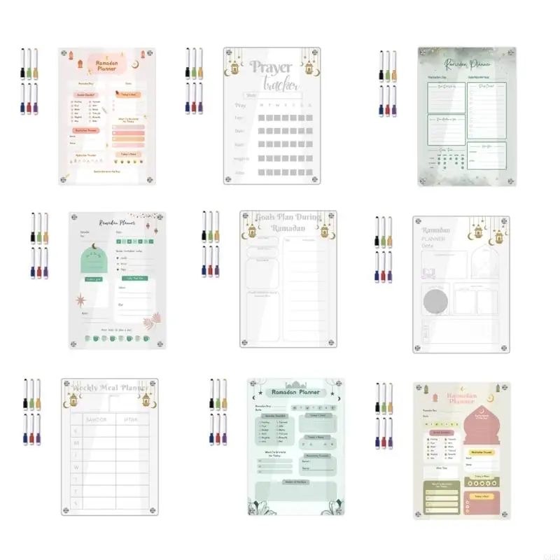 Weekly Calendar Planner Acrylic Fridge Ramadan Meal Planner Memo Board