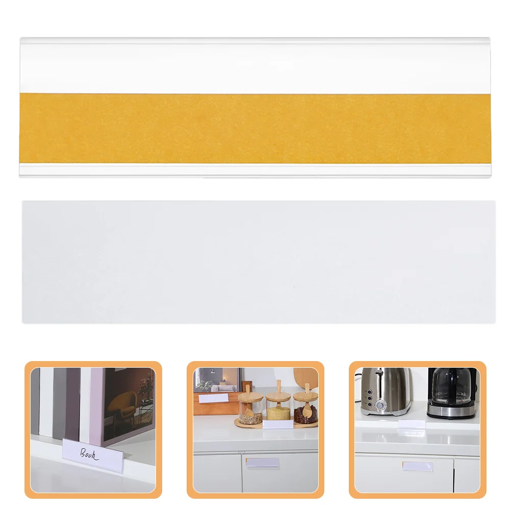 

30Sets Transparent Sign Holder Flat Self Adhesive Label Pockets for Shelf Price Signs Display Stand Merchandise Name Tag