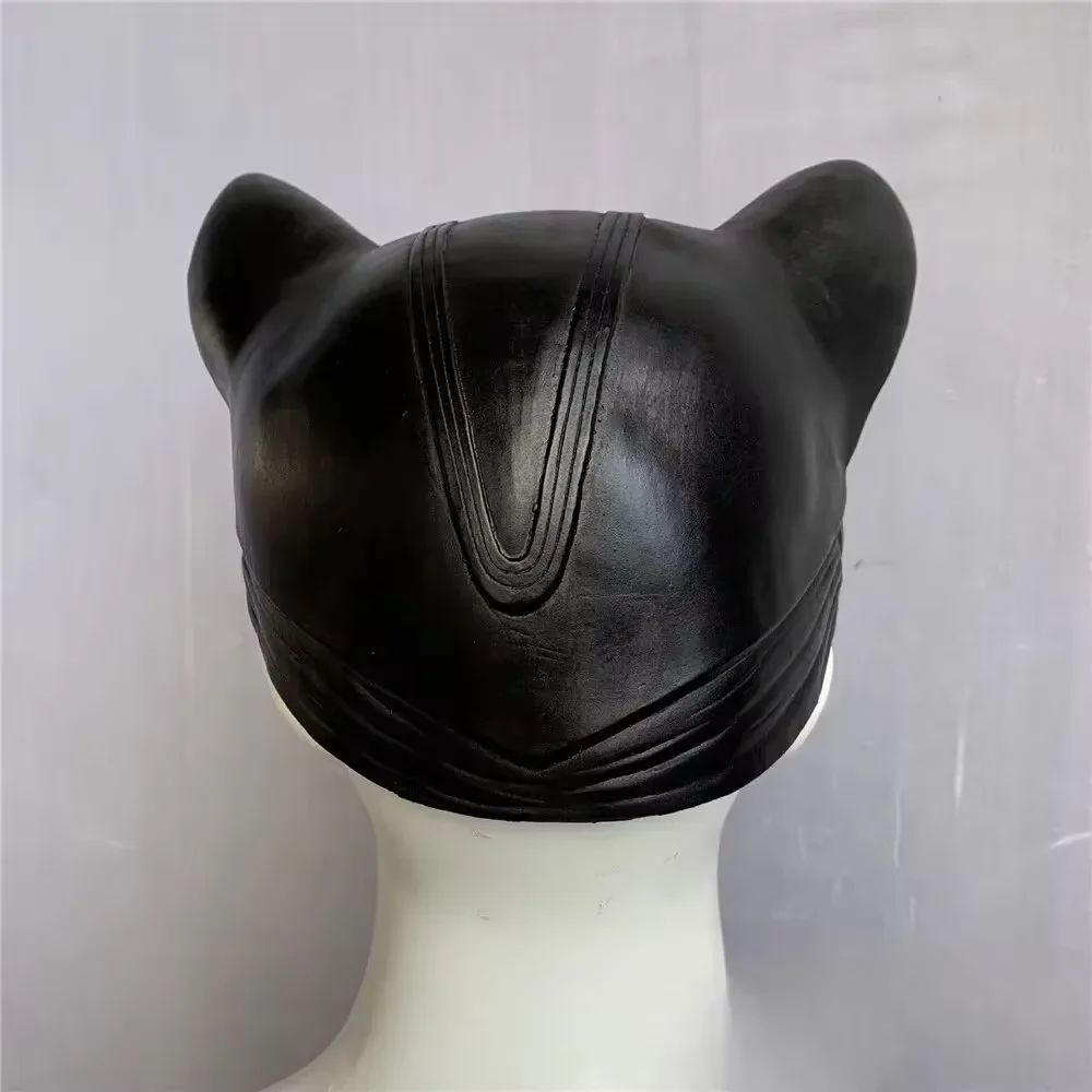 1PC Cat Girl Mask Night Killer Cat Mask Cosplay Half Face Latex Mask Halloween Sexy Cat Woman Party Superhero Movie Costume Prop