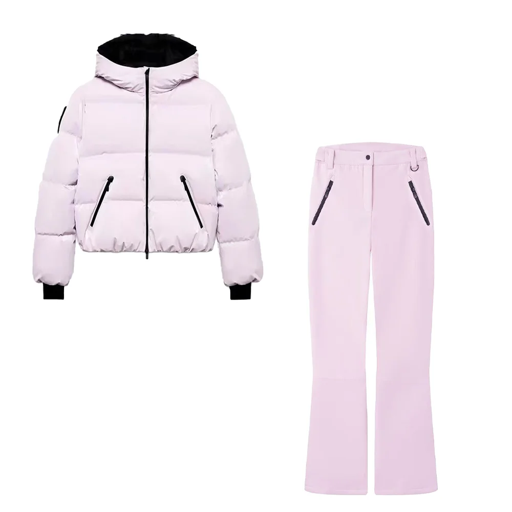 2022 Winter Nieuw Product Dames Lange mouwen Opstaande kraag Katoenen jas met capuchon Winddicht en waterdicht Bell-bottom-broek