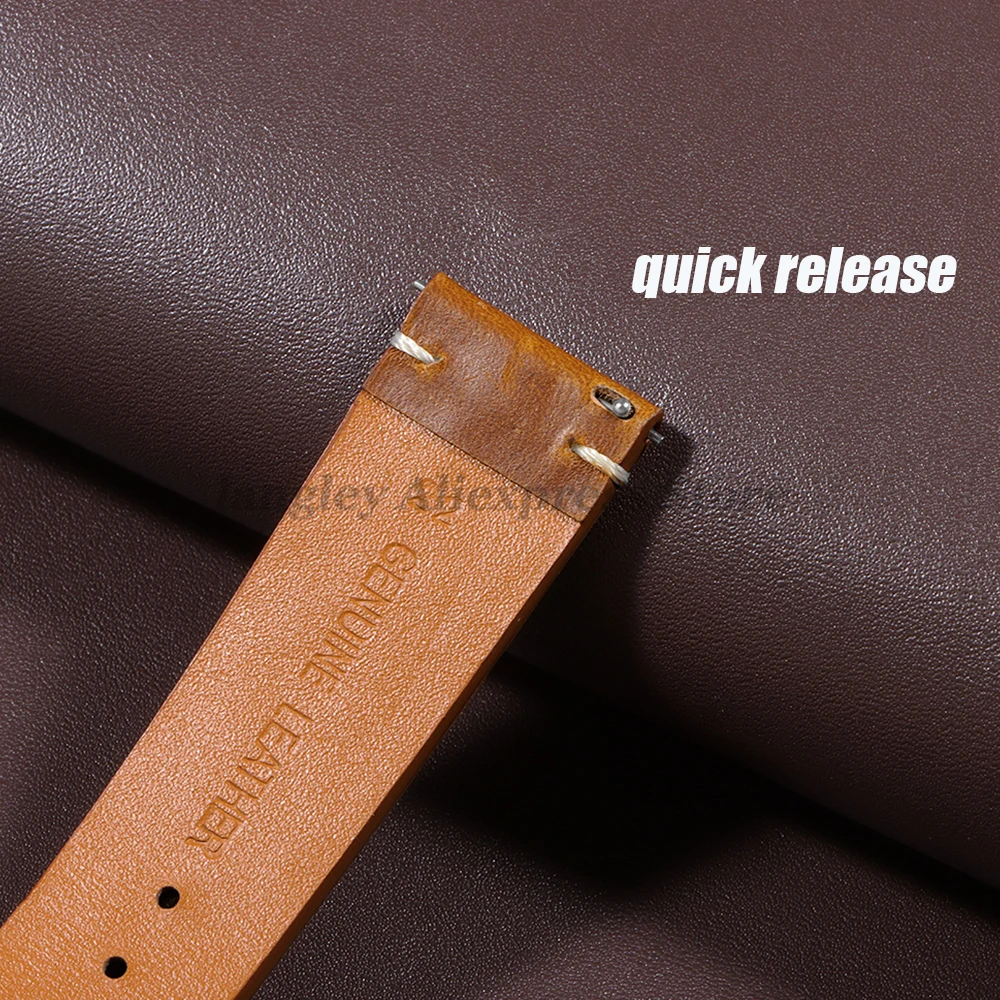 خمر النفط الشمع الجلود حزام الساعات 18 مللي متر 19 مللي متر 20 مللي متر 21 مللي متر 22 مللي متر 24 مللي متر ل أوميغا ل سايكو معصمه خياطة جلد البقر حزام (استيك) ساعة