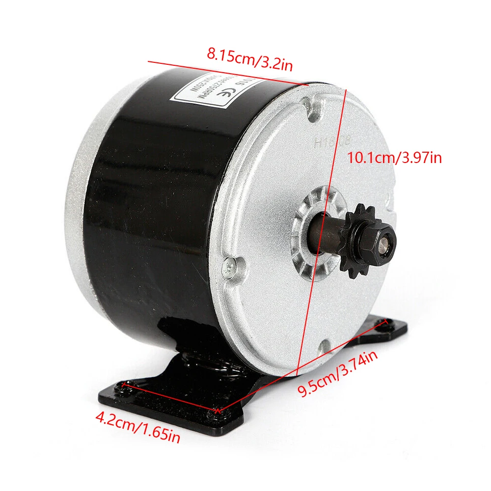 DC Electric Brush Motor for Bicycle, DIY Electric Scooter, E Bike, Go Kart, 250W, 24V, US