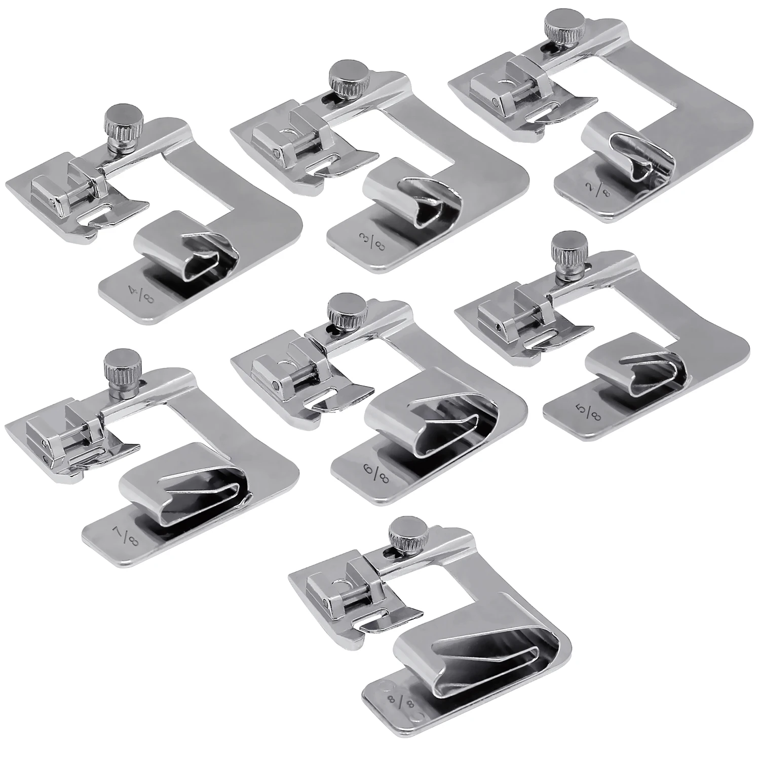 1 PCS 6-25mm Domestic Sewing Machine Presser Foot Rolled Hem Feet Set For Brother Singer Janome Sewing Accessories Tools