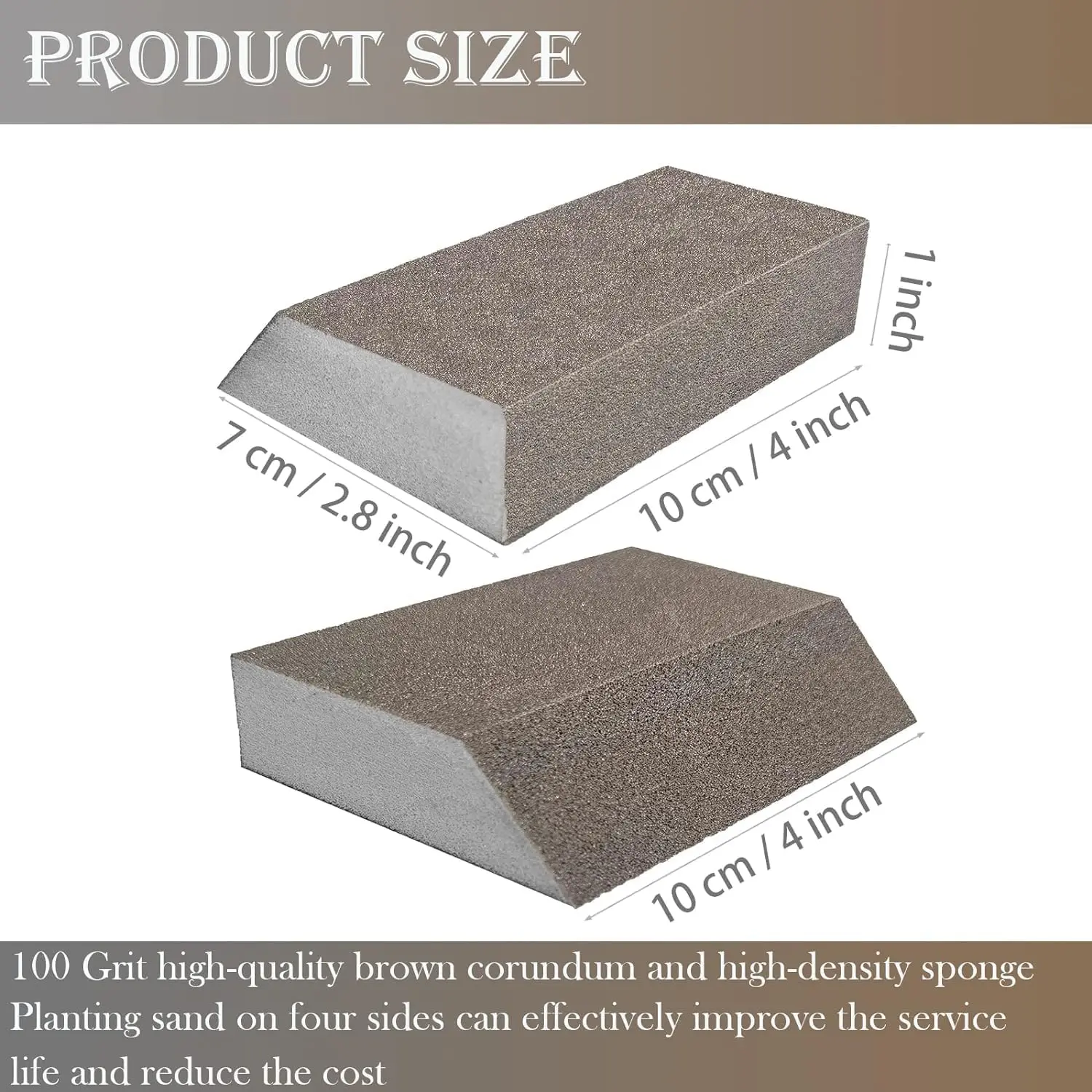 4 Pack Single Angle Sponge Sanding Block, Washable & Reusable. For Wood, Drywall, Metal, Home Sanding.