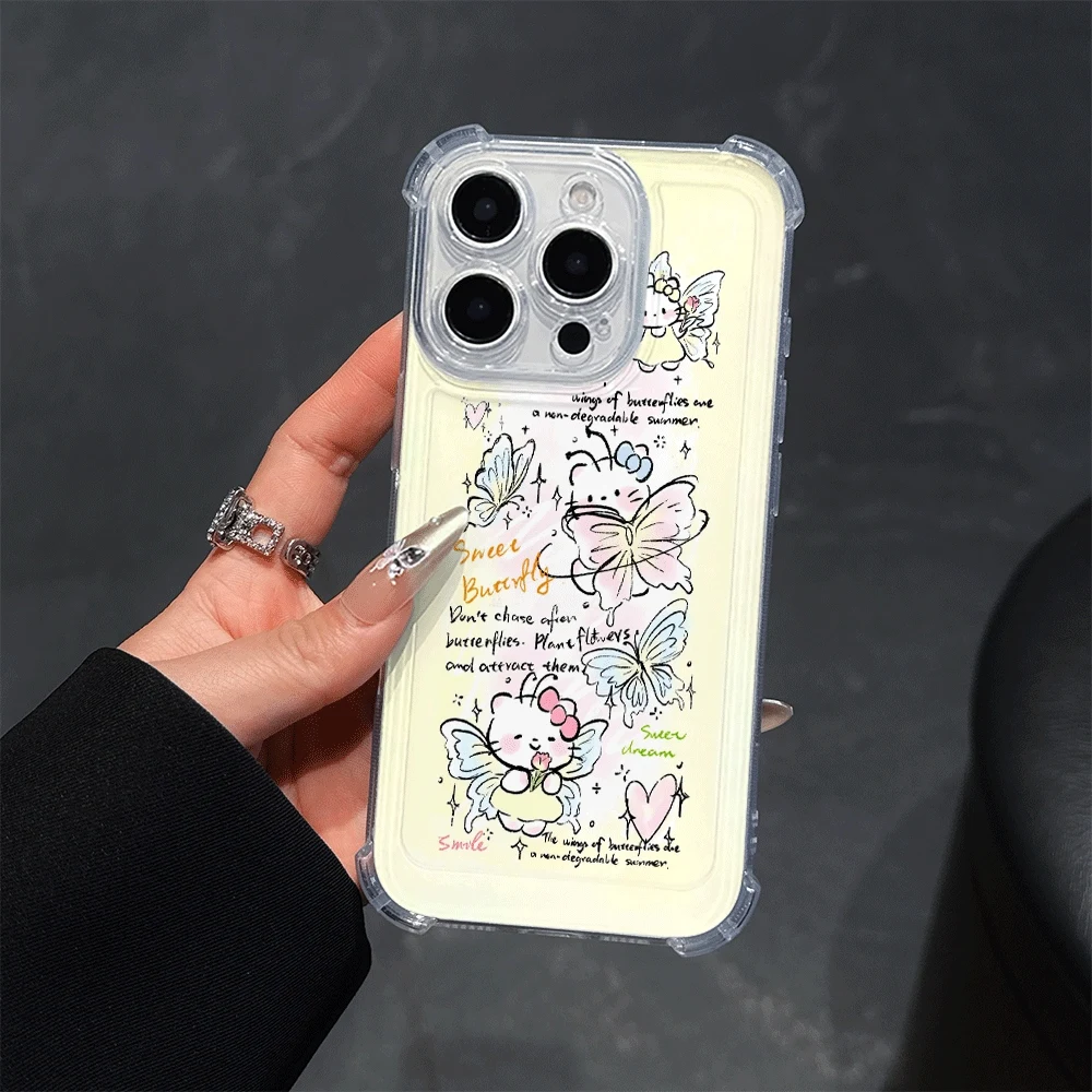 Custodia per telefono trasparente Hello Kitty per IPhone15 Pro Max IPhone 16/15/14/13/12/11/x/xs/xs Max Custodie per telefoni per ragazze Sanrio Kawaii Toys