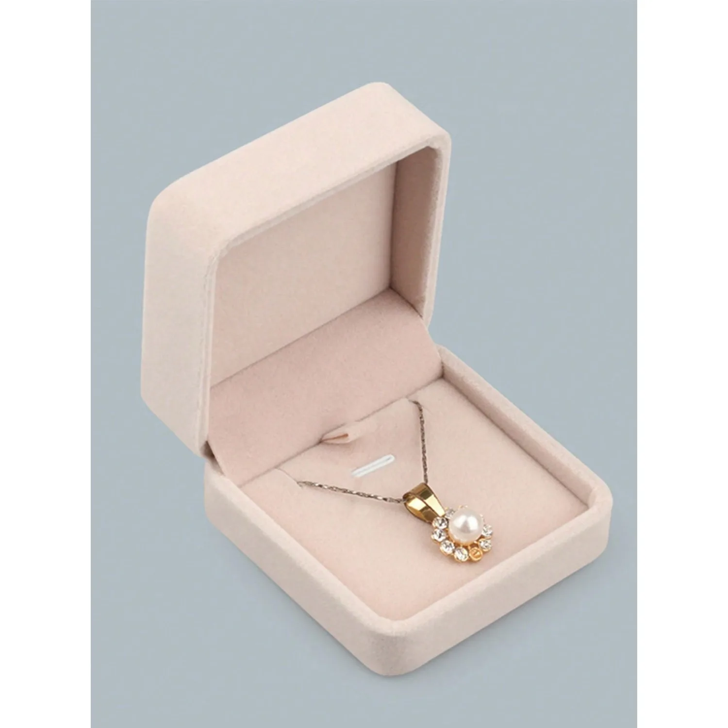 

1pc Plain Jewelry Storage Box, Beige Simple Necklace Box, For Gift Storage, Gift For Sun Travel Cool Back To School