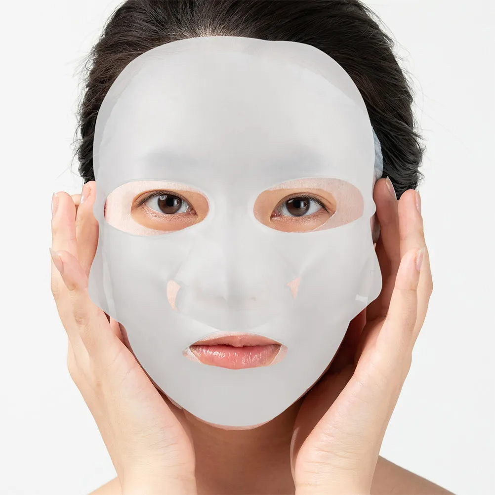 2Pcs Silicone Face Mask Cover Reusable 3D Facial Sheet Mask for Skincare Hydrotherapy Beauty Treatment Prevent Moisture