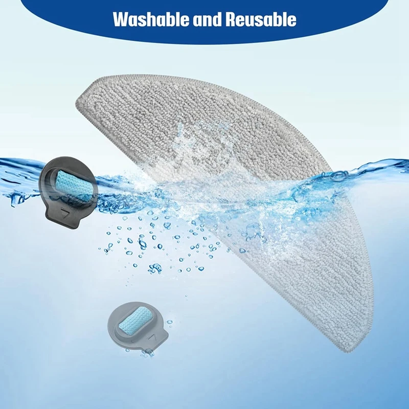 وسادات ممسحة قابلة للغسل وقابلة لإعادة الاستخدام لاستبدال Irobot Roomba ، 6 وسادات مسح من المايكروفايبر ، كومبو I5 ، I5 + ، J5 + ، 6 فتائل