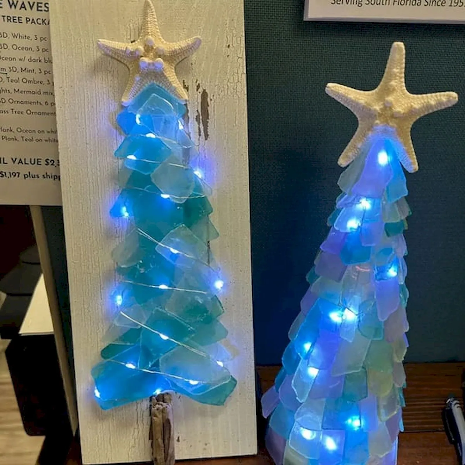 DIY zeeglas kerstboomkit tafelblad kerstbomen met verlichting thuis glazen ornamenten DIY handgemaakte ambachten voor kinderen cadeau