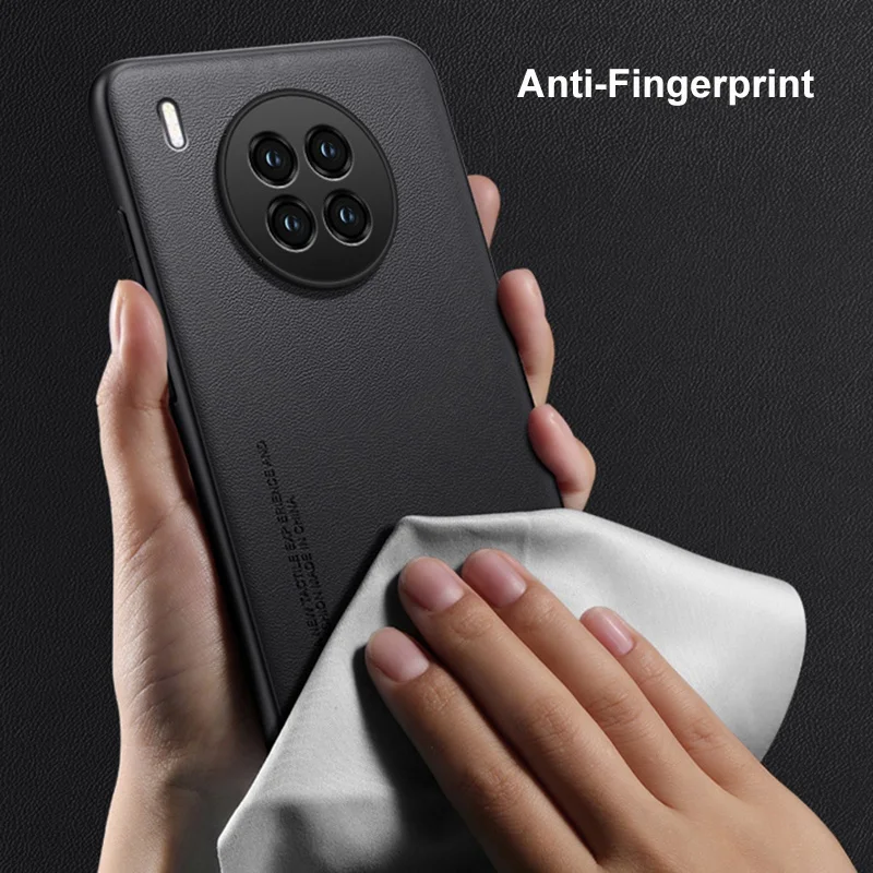 Luxury PU Leather Case For Honor 50 Lite Back Cover Matte Silicone Full Camera Protection Phone Case For Huawei Nova 8i Coque