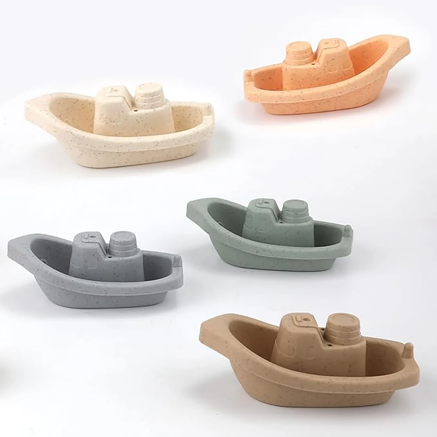 5 stackable boat toys, bathtub float toys, baby bathtub toys, boy/girl classification and stacking toys (5 colors)