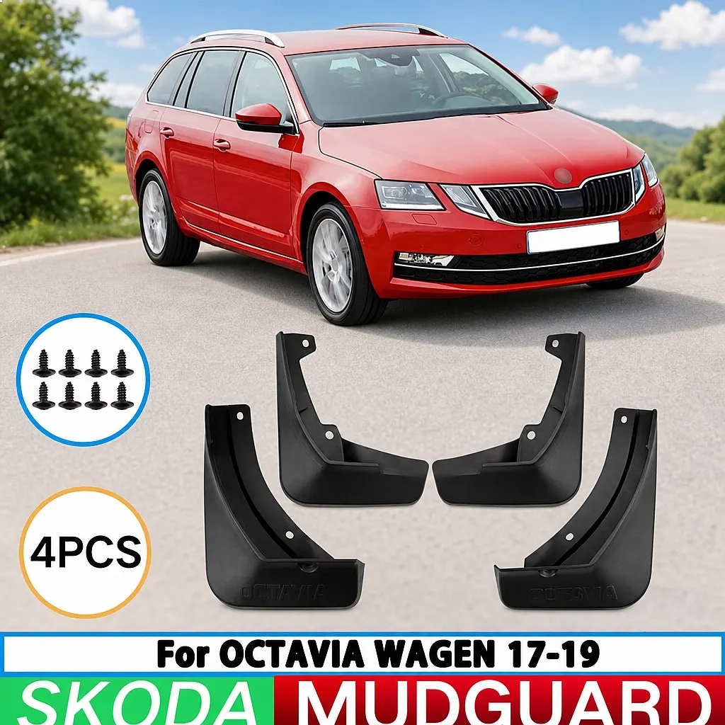 

For 17-19 Skoda Octavia Touring Wagon Mud Flaps Splash Guards Front Rear Wheel Fender 4pcs