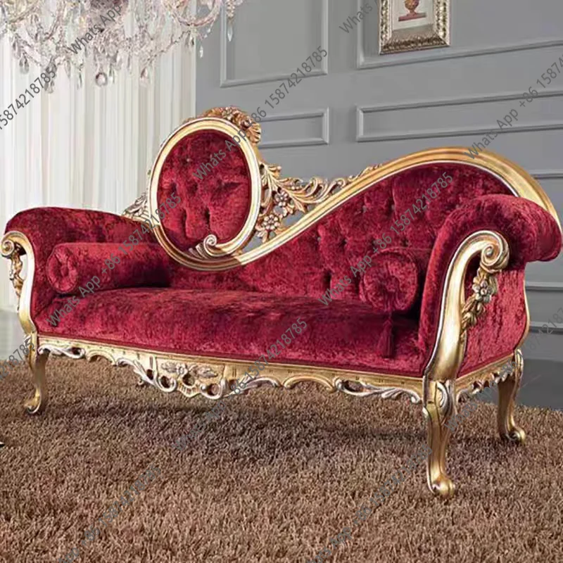 French luxury concubine chair bedroom carved concubine chair European neoclassical solid wood sofa beauty couch leisure sofa