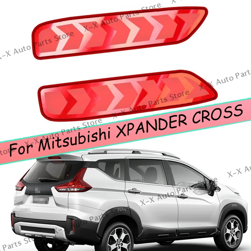 Left and Right For Mitsubishi XPANDER CROSS Rear Bumper Lights Flow Light Turn Signals Reflective Strips Tail Lamp Car
