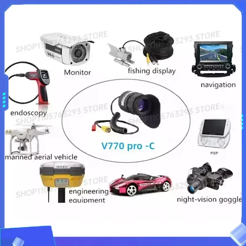 for V770 PRO C Portable Wearable Head Mounted Monitor for Security FPV Aircraft with Brightness Contrast Adjustment