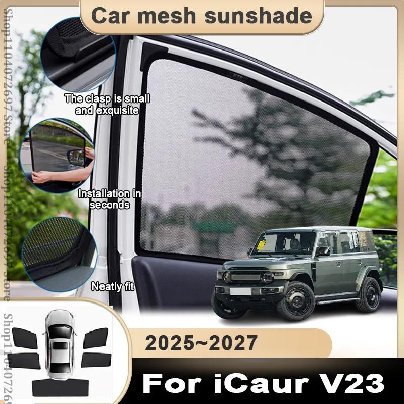 

Car Sunshade For Chery iCar iCaur V23 2025 2026 2027 Magnetic Uv Protection Visor Curtain Window Sun Summer Sunscreen Accessory