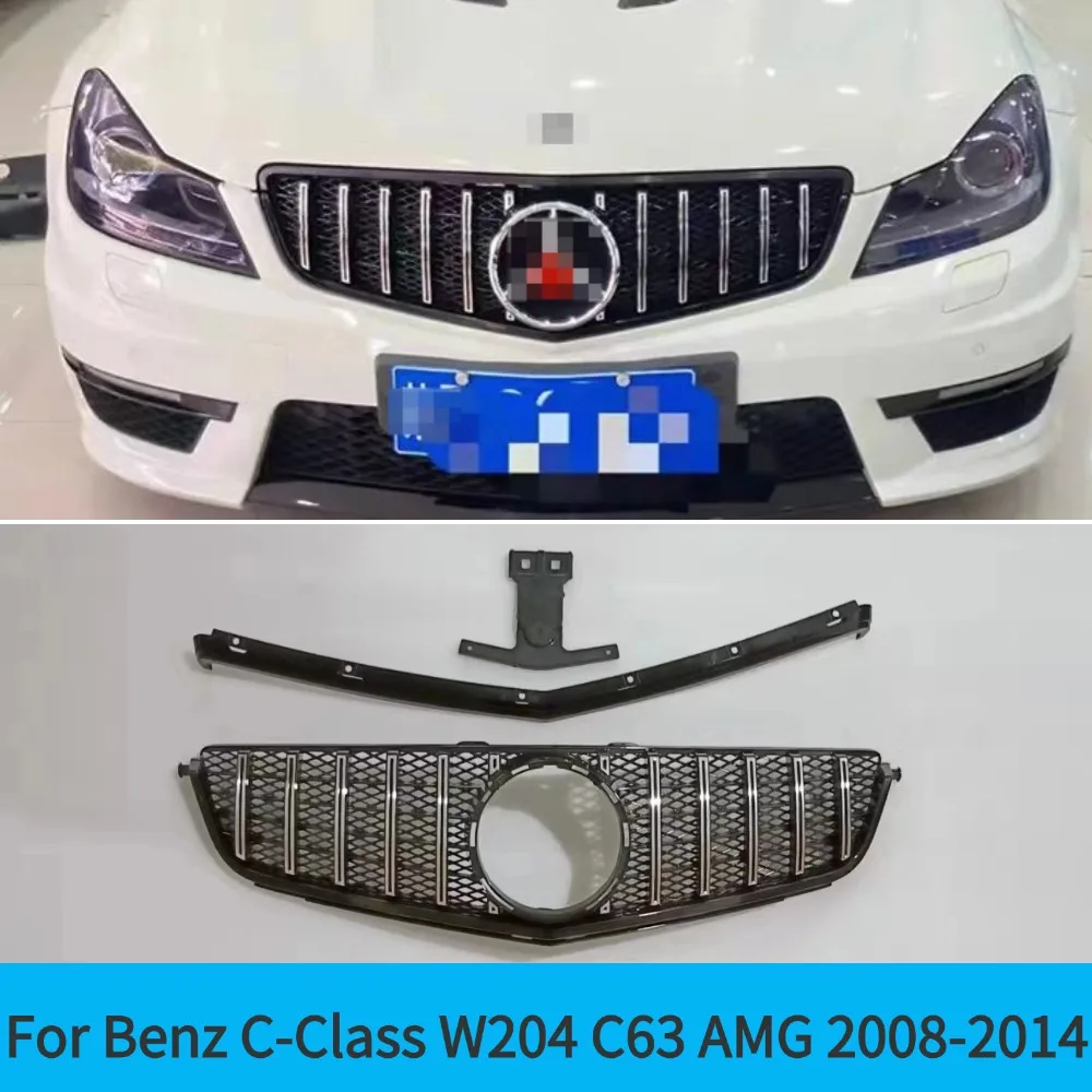 For Mercedes-Benz C-Class W204 C63 AMG 2008-2014 ABC High-Quality Racing Car Front Bumper Grille Performance Replacement Part