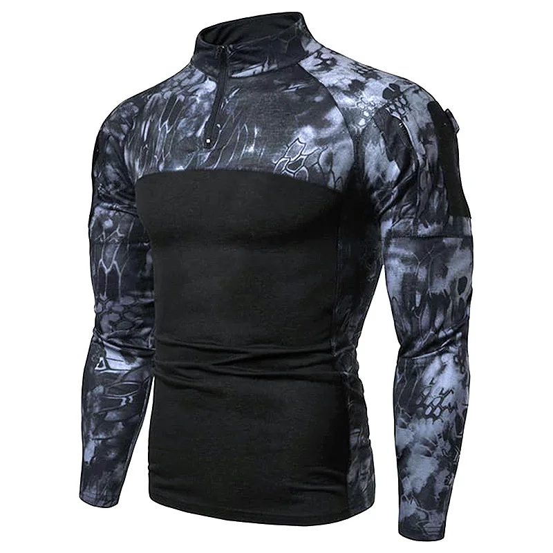 Herren Taktisches Sweatshirt Outdoor Hoodies Männer Frühling Herbst Langarm Pullover Leichte Stehkragen Slim Fit Sweatshirts – Detail 3