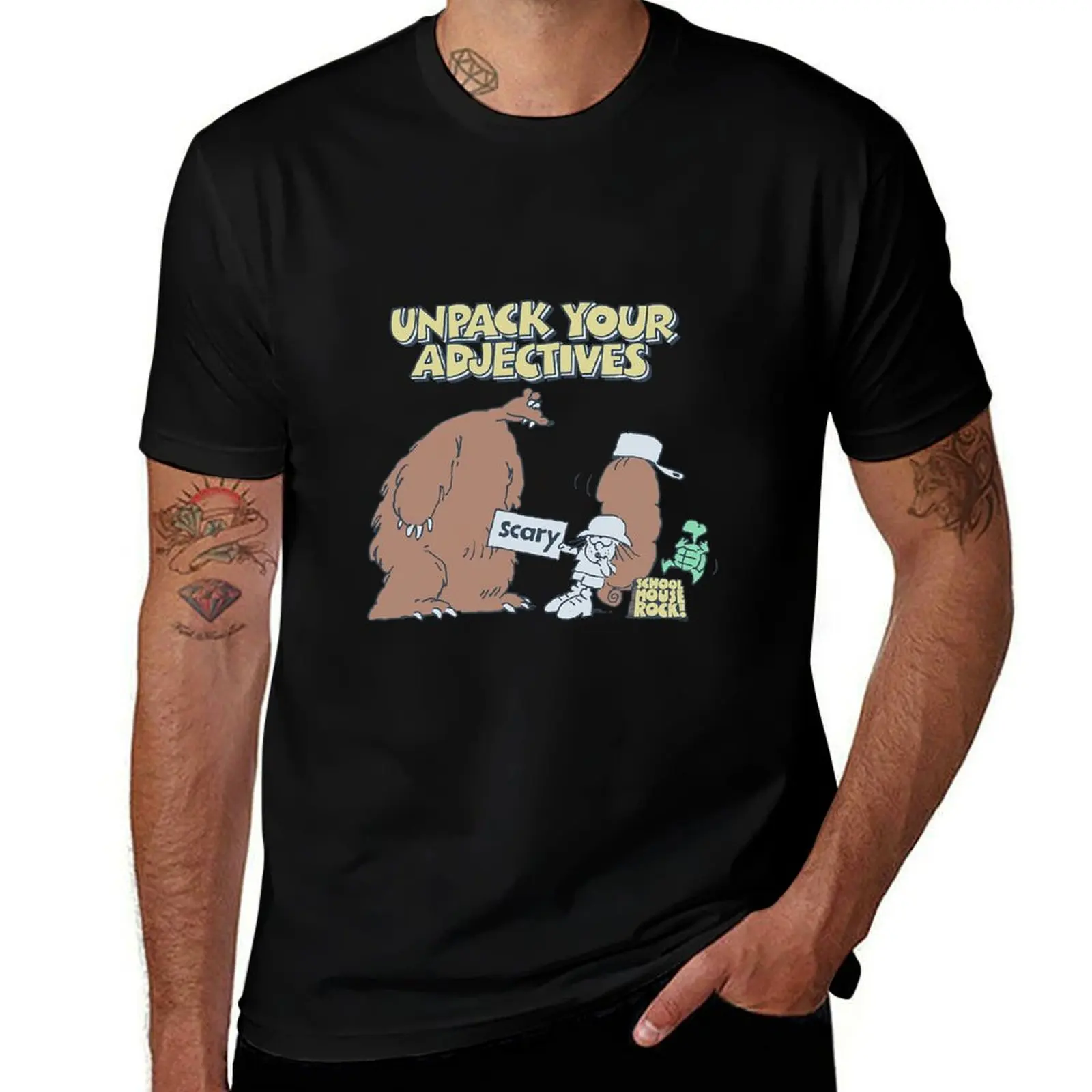 

Schoolhouse Rock Adjectives Scary Bear T-Shirt man graphic t shirt man t shirts for men casual T-Shirt
