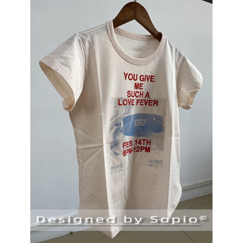 

Letter Embroidery Graphic T-Shirt Women Summer Cotton Short Sleeve Crew Neck Loose Tees Tops Lady Fashion T-Shirts Streetwear