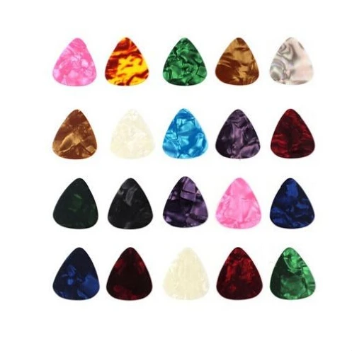 100Pcs New Acoustic Picks Plectrum Celluloid Electric Smooth Guitar Pick Accessories 0.38-0.46-0.58-0.6-0.76mm mixed