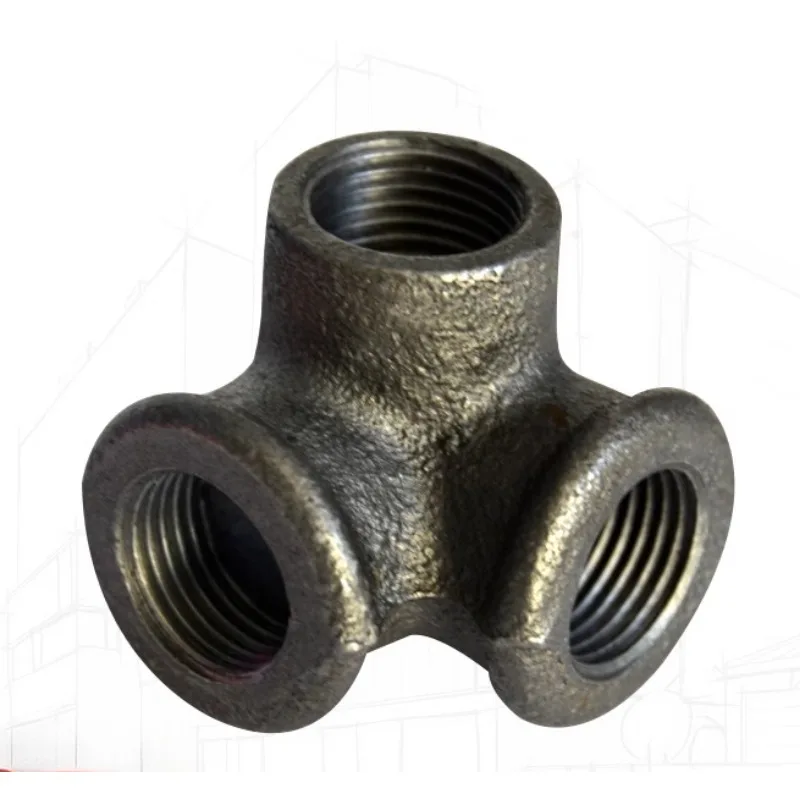 Connettori per tubi in ferro malleabile autocolore nero stile antico Tubo filettato in ghisa nera da 1/2 pollice 3/4 pollici 1 pollice