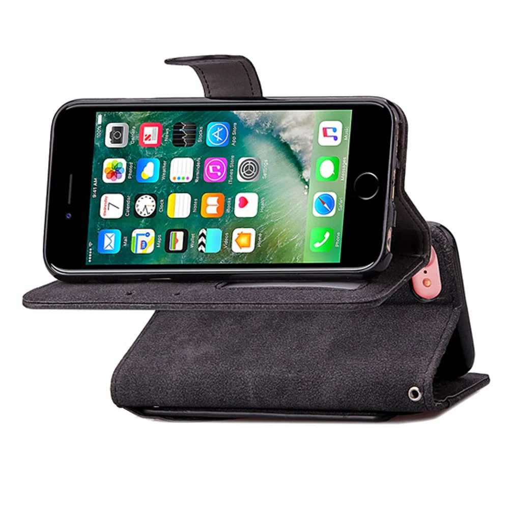 Flip Cover Leather Wallet Book Case For iPhone 12 Mini 11 Pro Max SE 2020 XR X XS 6 S 6s 7 8 Plus 10 7plus 8Plus SE2 Phone Cases