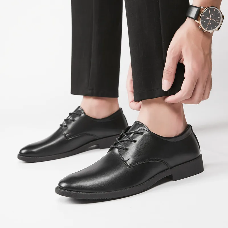 أحذية رسمية للشباب، أحذية رجالية سوداء للبدلات، أحذية ناعمة القاع للأعمال والمقابلات والمناسبات غير الرسمية وحفلات الزفاف، أح... #5