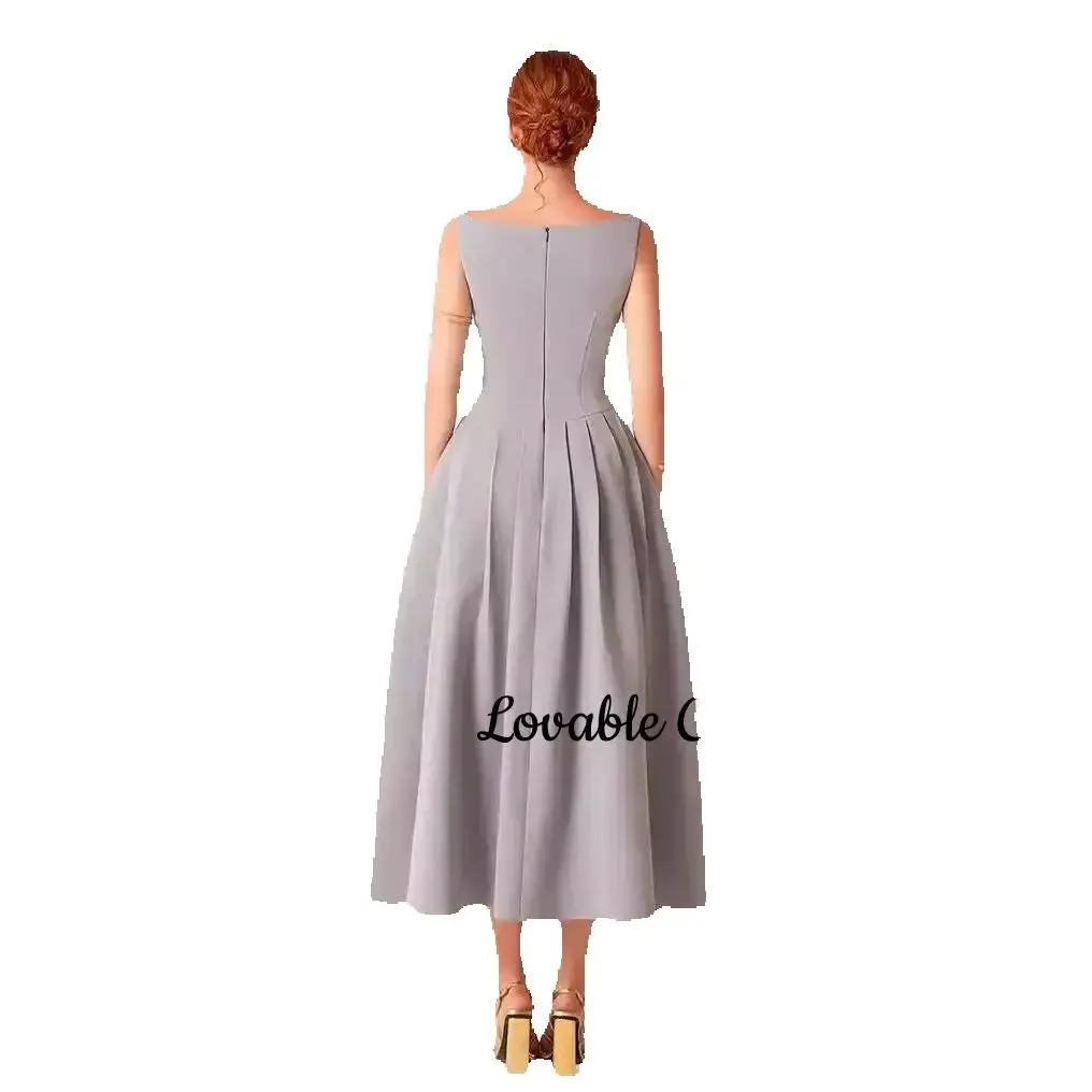 تخصيص كشكش Fساتين للمناسبات الخاصة مغرفة العنق ألف خط فستان حفلات الزفاف سستة حتى أكمام الكاحل طول سستة حتى