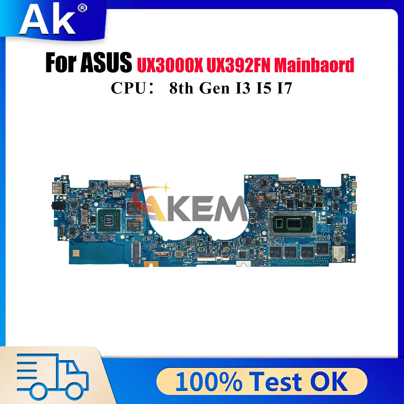 

UX392FN Laptop Motherboard For ASUS ZenBook S13 UX392F UX392FN UX3000X Notebook Mainboard With I3 I5 I7 CPU 100% tests OK stk