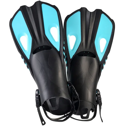 Imagen 2 del producto Aletas de snorkel, aletas de natación, zapatos cortos de rana para buceo, telas de pato, tamaño de viaje de silicona ajustable, tacón abierto, adultos, hombres, mujeres, jóvenes y niños
