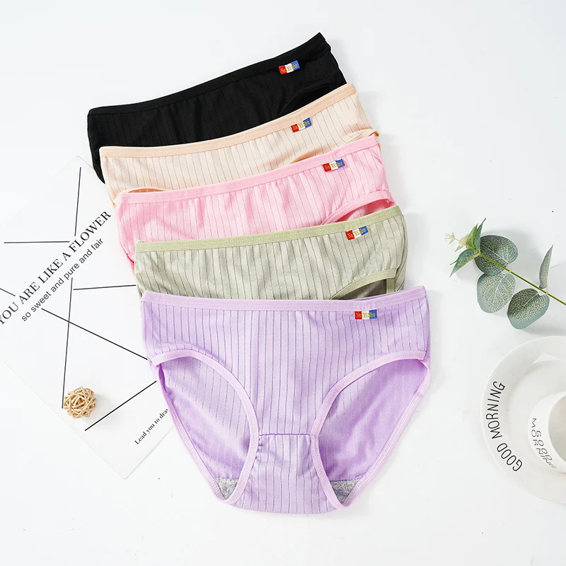 3Pcs/Set Female Underpants Cotton Panties Seamless Underwear Solid Comfortable Women\'s Briefs Breathable Girls\' Lingerie