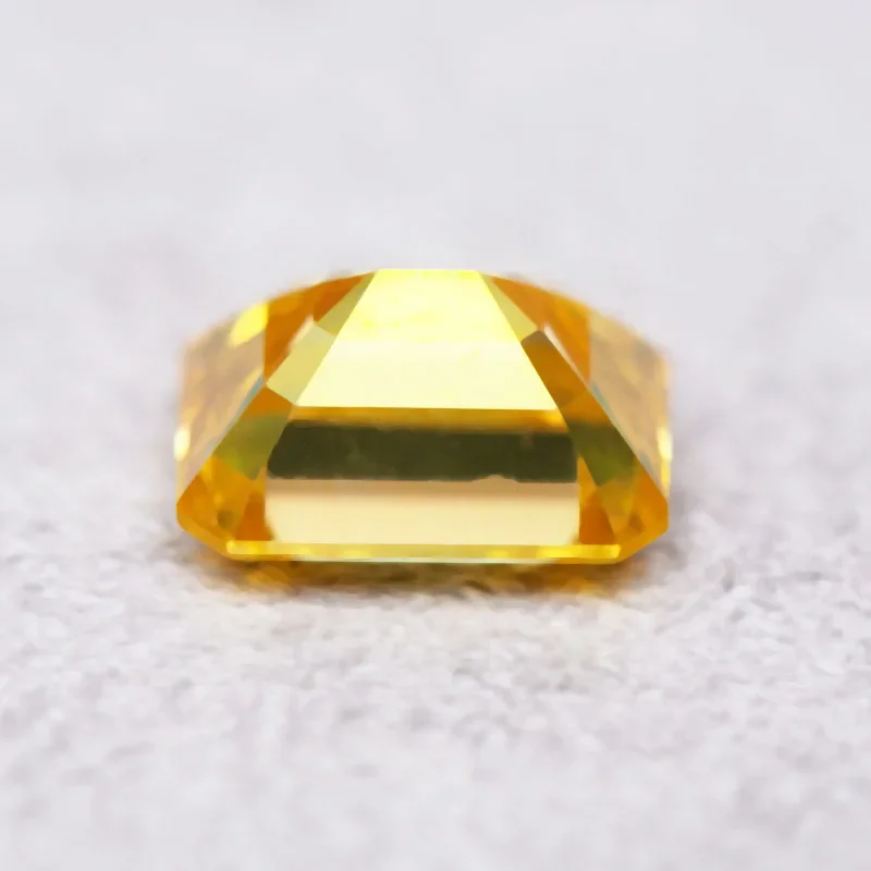 Moissanit Smaragdschliff Goldgelber Edelstein Laborgezüchteter Diamant DIY Charms Schmuckherstellung mit Zertifikat – Detail 4