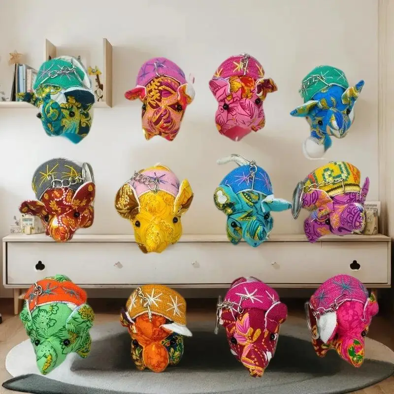 

1Pcs Home/Office Hanging Key Chain Thailand National Cloth Stylish Elephant Bag Pendant Wind Chimes Ornaments DIY Decoration