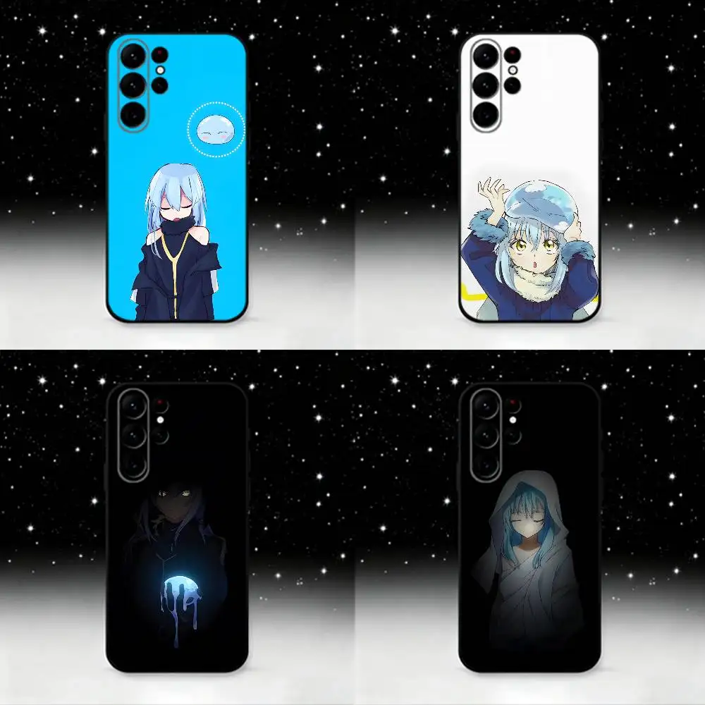 

T-Tensei Slime R-Rimuru Anime Phone Case For Samsung S25,S24 Ultra,S20,S30 plus,S22 plus,S23,S30 Ultra 5G Silicone Black Shell