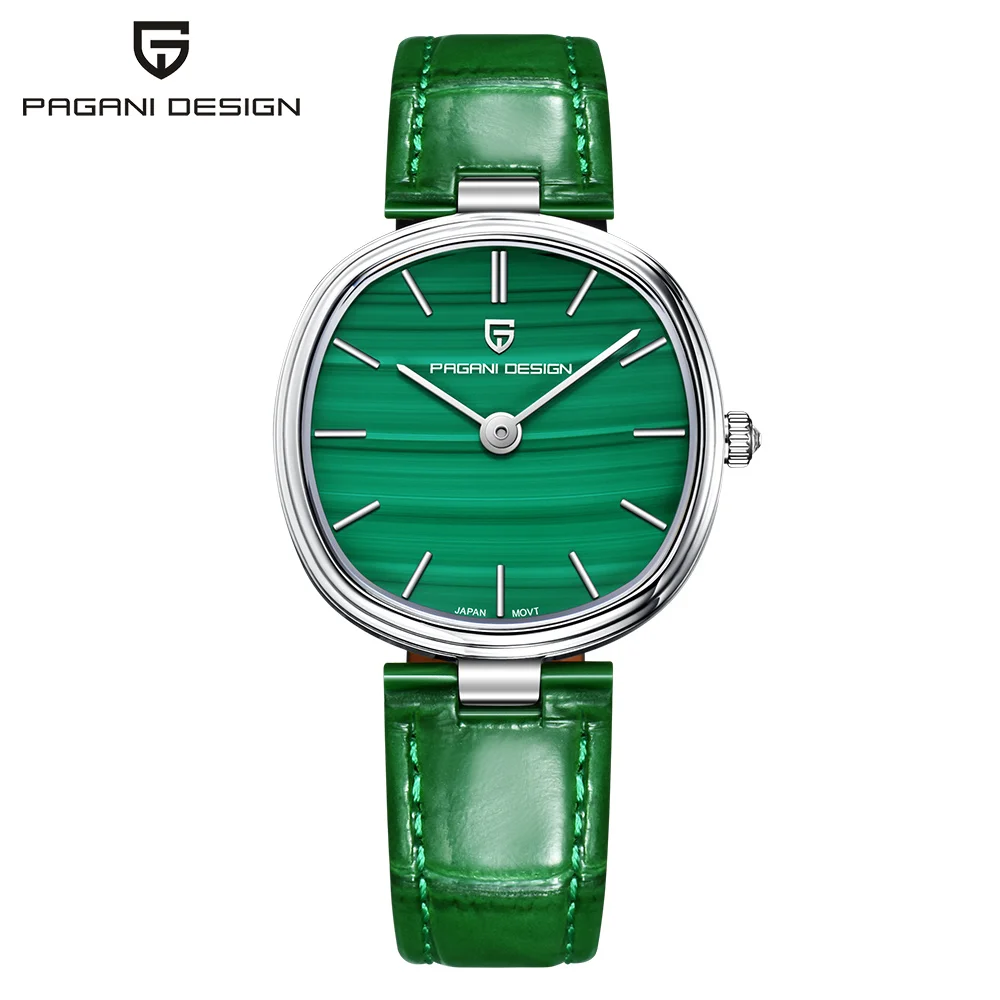 New PAGANI DESIGN Lady Quartz Watches 32MM Fashion Simple Leather Band Synthetic Sapphire Glass Watch Gifts For Women PD1825