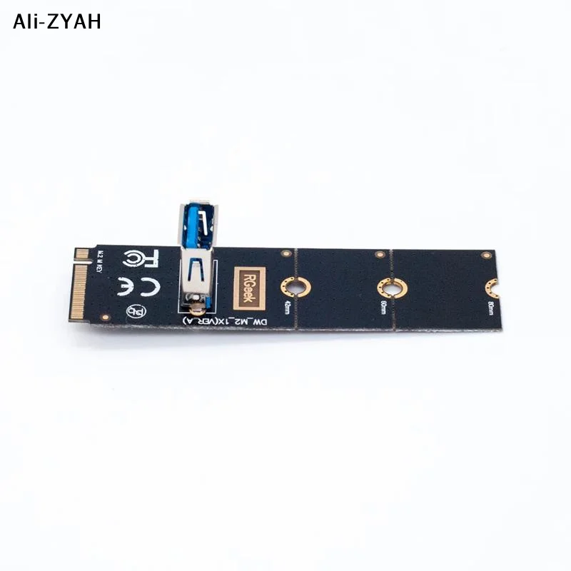 【Ahy】1Pcs Mining Pcie Riser Card NGFF M.2 To USB3.0 PCI-E X16 Slot Transfer Card VGA Extension Cable Adapter DIY Accessories