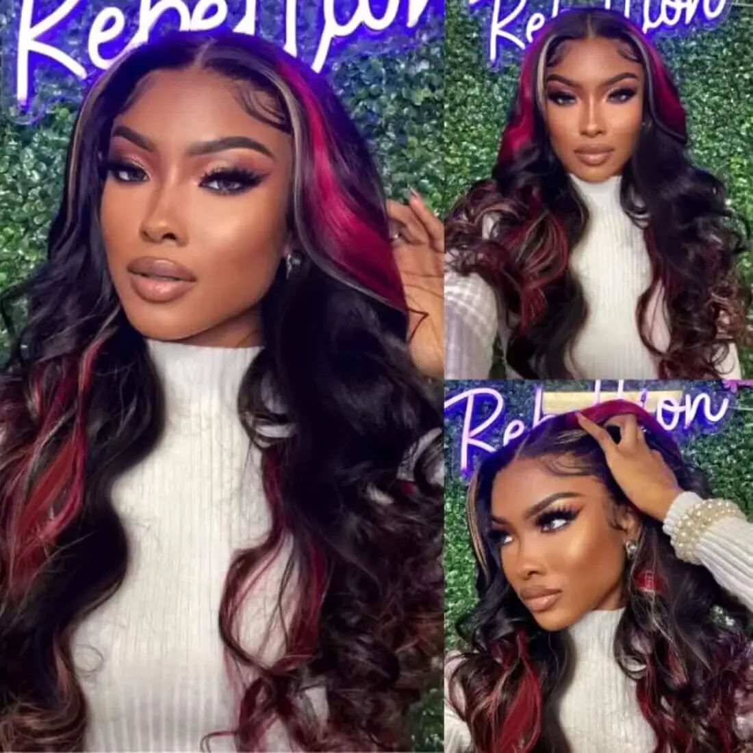 200 Density 1B/27/Red Wig 30 Inch Highlight 5x5 Glueless 99J Burgundy Body Wave Colored Transparent Lace Closure Wigs Human Hair image 4