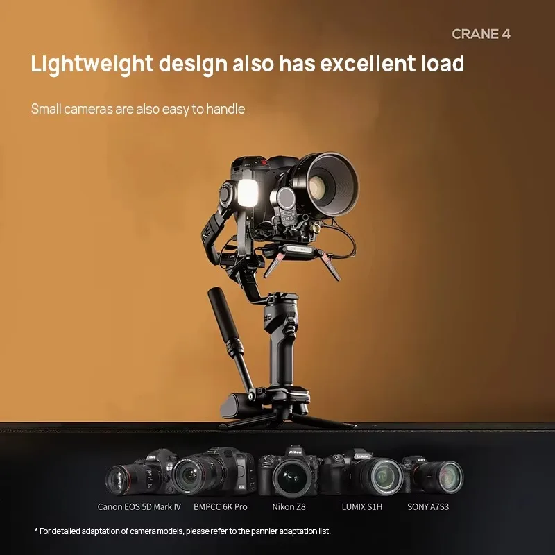 كرين 4 كاميرا سينما DSLR احترافية كاميرا فيديو 3 محاور مثبت Gimbal لسوني كانون نيكون BMD 4K 6K #3