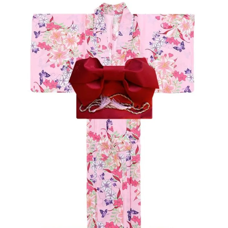 Japanese Style Girl Kimono Bathrobe Photo Traditional Improved Dress High Quality