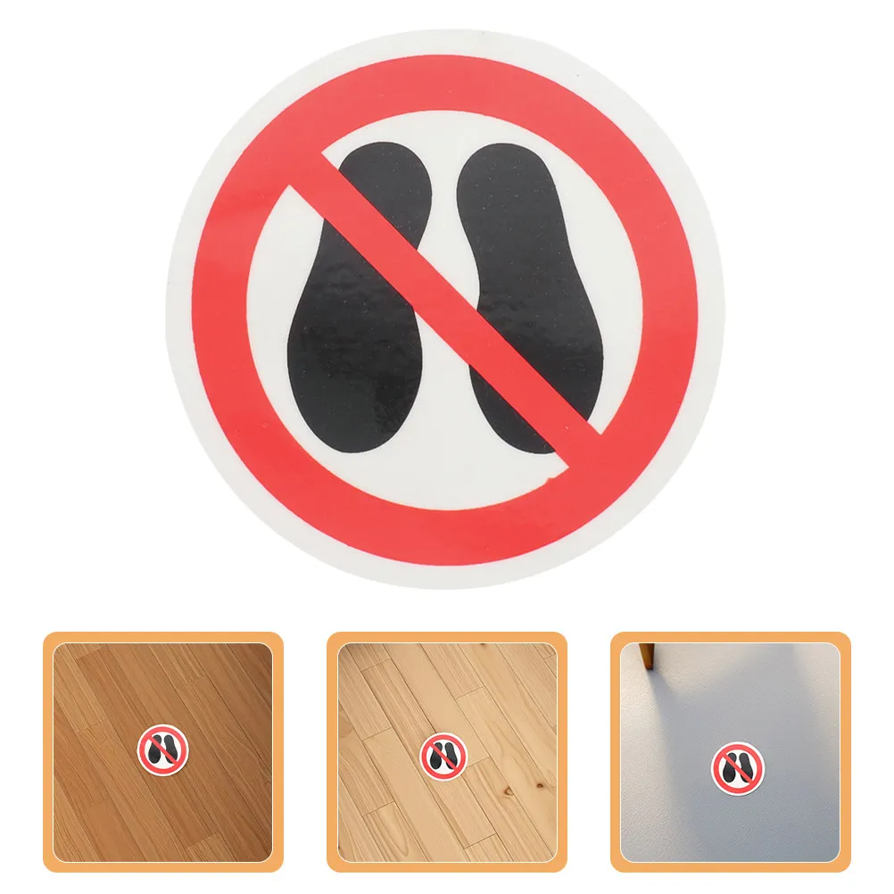 

4Pcs No Stepping Adhesive Stickers High Visibility Vinyl Safety Warning Decals for Floor Surface Pool Area Workplace Public