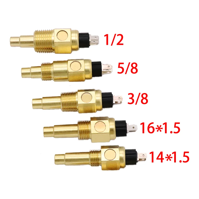 エンジン、アラーム、ユニバーサルジェネレーター部品用の水温度センサー、m14*1.5 3/8 17mm 1/2 21mm 5/8 16mm npt m16 * 1.5、vdo 98 ± 3 ℃