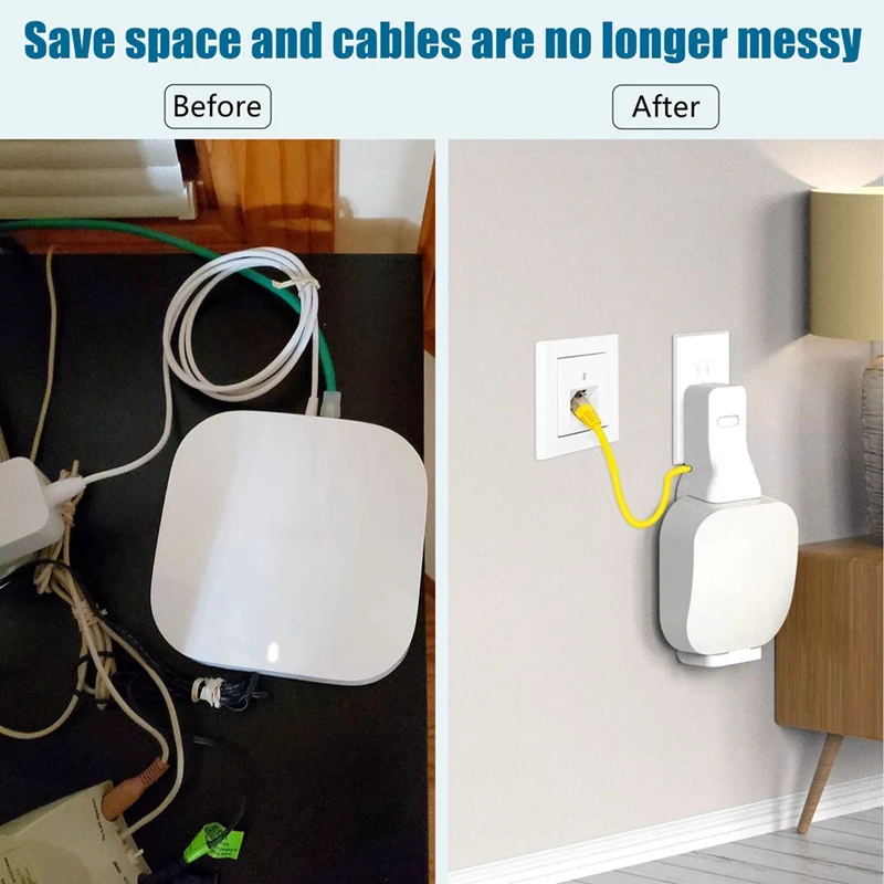 SCLS para Eero Pro 6 / Pro 6E soporte de enrutador Wifi de malla con soporte de almacenamiento de Cable compatible con Eero Pro 6 y Pro 6E soporte de montaje en pared