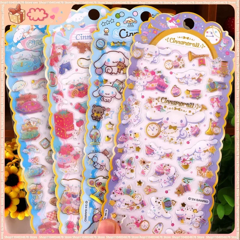 

2pcs Cinnamoroll Crystal Sticker Cute 3d Cartoon Stationery Sticker Phone Case Decoration Sticker Water Cup Sticker Hot Selling